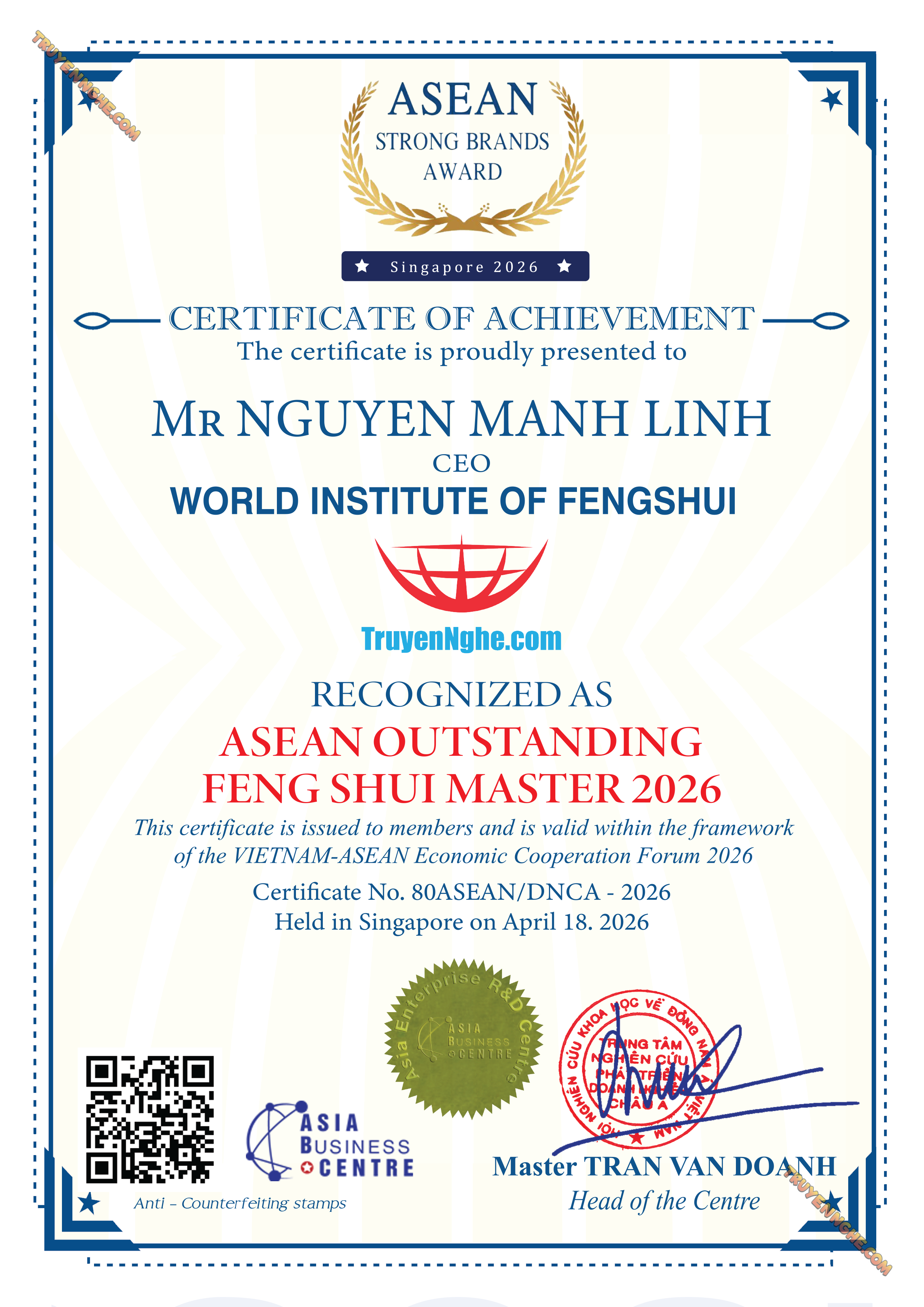 Asean Outstanding Feng Shui Master 2026